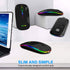Wireless Bluetooth Mouse for laptop,Rechargeable Mouse 2.4G USB Optical Wireless Mouse,LED Slim Dual Mode(Bluetooth 5.0 and 2.4G) Wireless Mouse f...