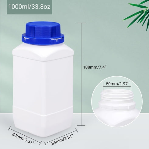 Plastic Container Lab Chemical Reagent Bottles 34oz Wide Mouth Liquid Solid Storage Bottles Sample Storage Container Sealing Bottle with Anti-thef...