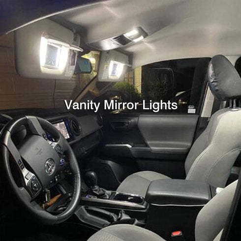 iBrightstar Super Bright LED Bulbs Package Kit Accessories Fit for Toyota Tacoma 2005-2021 Interior Map Dome Lights + Vanity Mirror Lights + Licen...