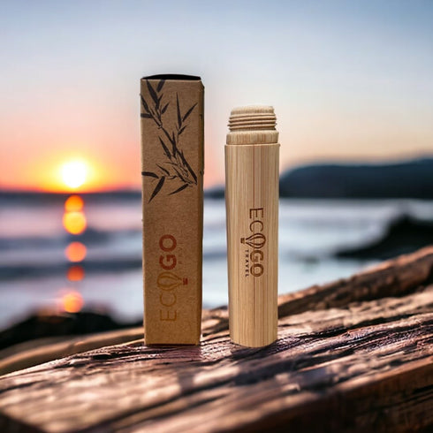 Bamboo Screwable Toothbrush Two-Piece Design | Soft, BPA-Free Bristles & Portable Case | Natural, Compact & Eco-Friendly | Ideal for Travel, Campi...