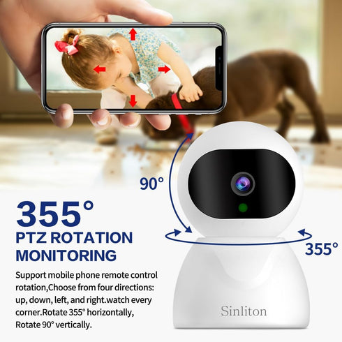 Indoor Security Camera for Home, WiFi Cameras with Phone App, Baby Monitor Dog-Cat-Pet Cameras, 2.4GHz Surveillance Cameras with Night Vision, Mot...