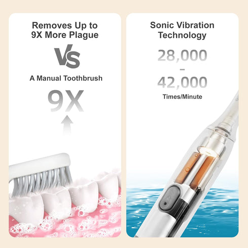 Sonic Electric Toothbrush for Adults - Rechargeable Electric toothbrush, with 8 Brush Heads,6 Modes,Built-in 2 Minute Timer,Charge 4 Hours Last 90...
