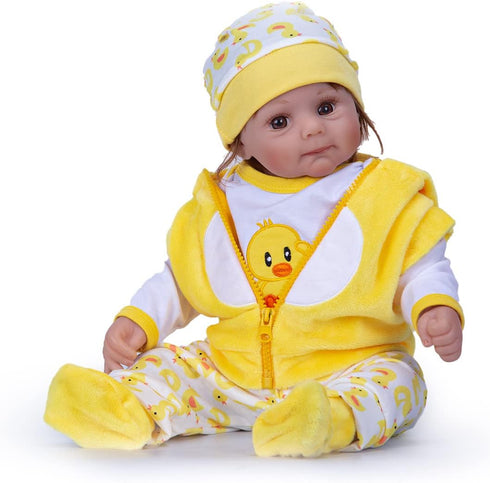 MAIHAO Reborn Baby Doll Clothes for 17-22 Inch Newborn Baby Doll Boy, 17-22 inch Yellow Duck 5pcs Set Baby Doll Clothes Outfit Accessories fit 17-...