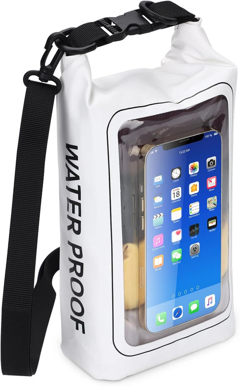 IP68 Waterproof Dry Bag, 2L - Roll Top Waterproof Pool Bag?dry bags for kayaking waterproof-w/Phone Pouch,Large Waterproof Phone Pouch,Boating & K...