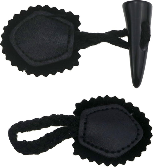 Aswewamt 6 Sets Pu Leather Sew-On Toggles Closure with Resin Horn Button Sewing Accessories for Coat Clothing Jacket, Sweater, Windbreaker...