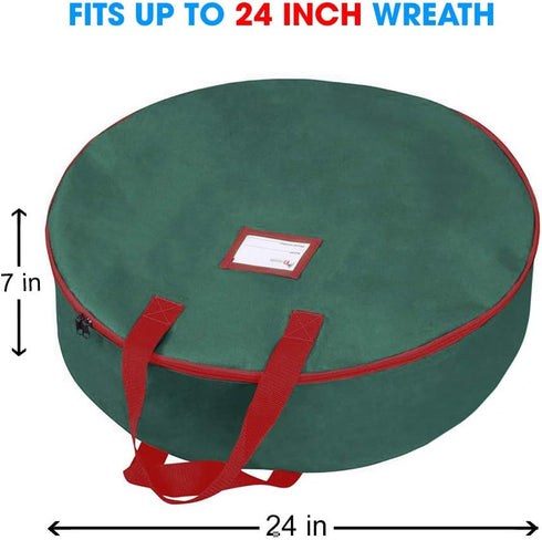 Primode Christmas Wreath Storage Bag 24"- Garland Wreaths Container with Handles - Durable 600D Oxford Polyester Material Holiday Wreaths Storage ...