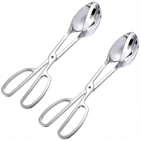 2-PACK Serving Tongs for Buffet, Stainless Steel Food Serving Cooking Tongs with Scissor Handles - Salad/Cake/Bread Tongs Kitchen Tongs, Catering ...
