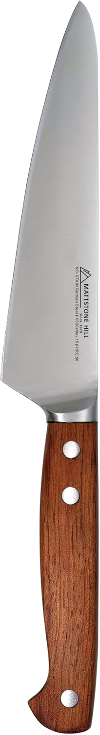 Utility Knife 5.5 Inch - MATTSTONE HILL Small Kitchen Knife, Compact Chef Knife, Petty Knife, German Steel, Wood Handle...