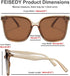 FEISEDY Retro Square Polarized Sunglasses Women Men Vintage Minimalist Shades B2600...