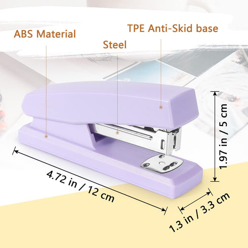 Stapler, Office Stapler, Stapler for Desk Portable Durable Staplers Office Supplies (Purple)...