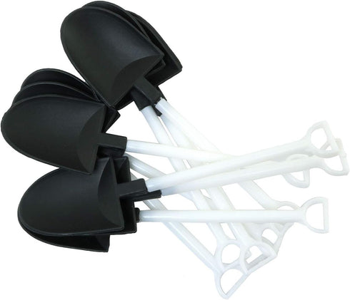 50pcs Disposable Plastic Dessert Cake Scoop Shovel Shape Mini Ice Cream Spoon Pudding Dessert Spoons Party Supplies, Black...