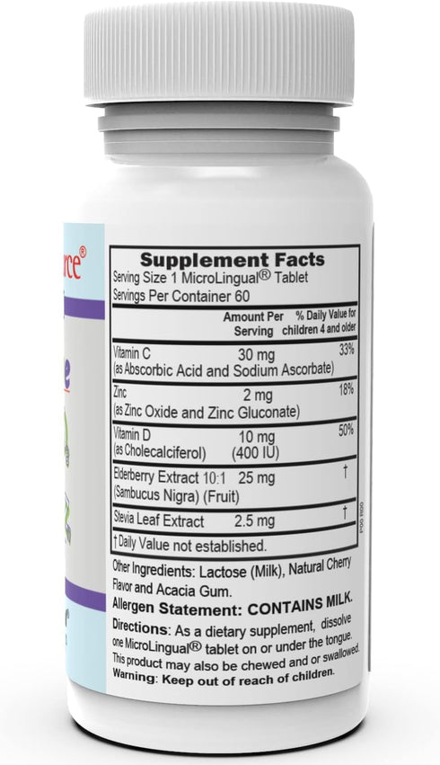 Superior Source Kid’s Immune, Clean Melts, Quick Dissolve MicroLingual Tablets, 60 Ct, Alternative to Gummies, Zinc (2 mg), Vitamin C (30 mg), D3 ...