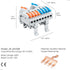 6pcs DIN Rail Terminal Blocks, DIY Splicing Wire Connectors for Circuit Inline 18-12AWG (2 in 8 out)...