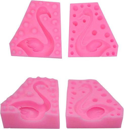 3D Flamingo Silicone Fondant Mold, Flamingo Soap Candle Crayon Wax Melts Molds, Flamingo Chocolate Candy Mold for Cake Topper Decorating...