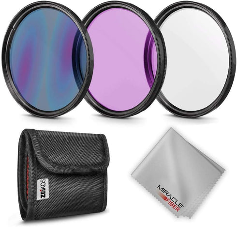 Zeikos ZE-FLK52 52mm Multi-Coated 3 Piece Filter Kit (UV-CPL-FLD)...