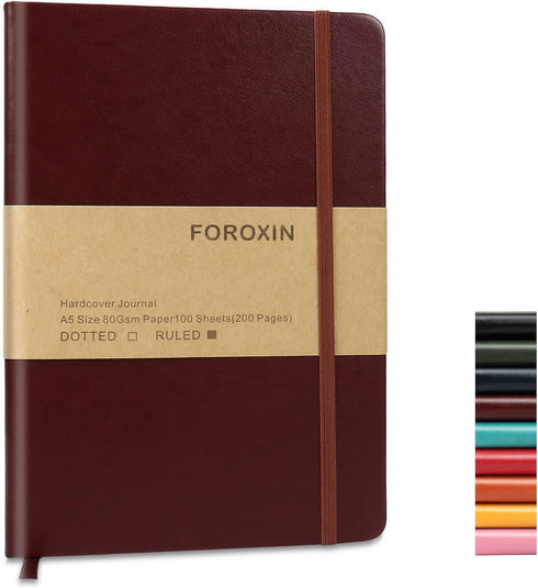 Journal notebook (A5-Lined, Brown Color),192 Pages, Medium 5.7X8.3 inches - 80 gsm Thick Paper, Hardcover...