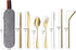 DEVICO Portable Utensils, Travel Camping Cutlery Set, 8-Piece including Knife Fork Spoon Chopsticks Cleaning Brush Straws Portable Case, Stainless...