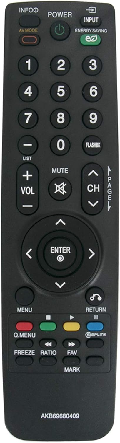 AKB69680409 Replace Remote Control Compatible with LG TV 42PQ30C 50PQ30C 60PS60C 42PQ31 50PQ31 50PS60C 50PS70 60PS70 50PS80 42PQ20 50PS60 50PQ20 4...