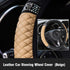 Bling Leather Steering Wheel Cover,15 Inch Soft Leather Car Wheel Cover with Colorful Crystal Diamond,Universal Non-Slip Auto Elastic Steering Whe...