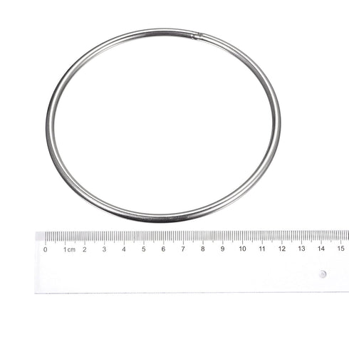 uxcell 304 Stainless Steel O Ring, 1pcs 120mm(4.72") Outer Dia. 5mm Thickness Multi-Purpose Metal Welded O-Ring Round Ring for Hardware Luggage Ac...