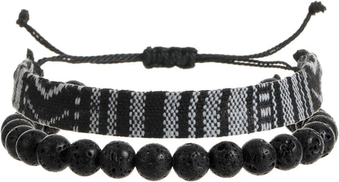 LUBINGSHINE 2pcs Boho Surfer Bracelet Set Women & Men - Handmade Summer Beach Bracelets - Adjustable & 100% Waterproof - Festival Accessories - Be...