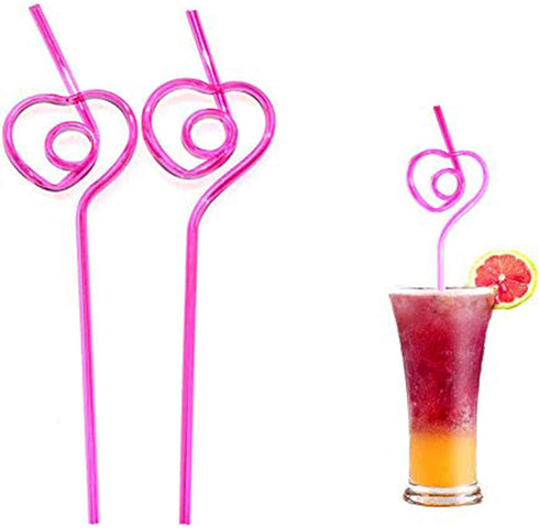 12 PCS Heart-Shaped Party Straws Drinking Sipping Straws, Novelty Props for Wedding Birthday Party…...