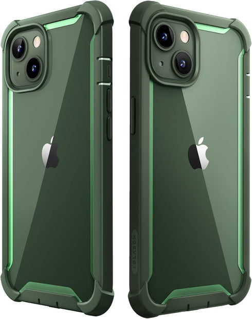 i-Blason iPhone 14 (2022) / iPhone 13 (2021) 6.1 Inch Case with Built-in Screen Protector, Transparent Back, Shockproof Airbags Bumper [Ares Serie...