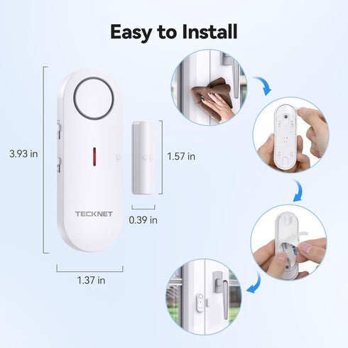 TECKNET Door Alarms for Kids Safety, Window Alarm Pool Alarms Door Alarm for Home Security, 2-in-1 Alarm & Chime, 3-Level Volume Control, Wireless...