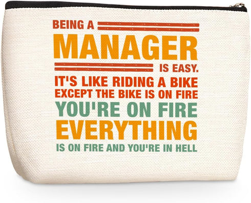 Funny Manager Gifts Makeup Bag Appreciation Gifts Cosmetic Travel Bag Boss Lady Gifts Toiletry Bag for Women Coworker Gifts Skincare Bag Christmas...