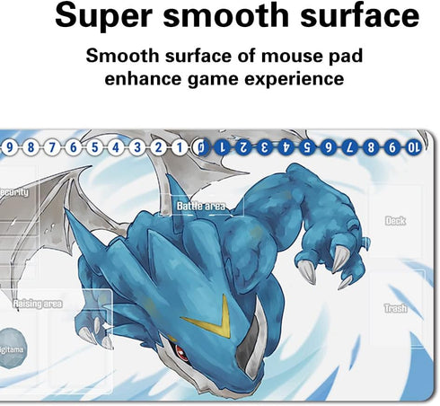 1216414 - Board Game DTCG Playmat Table Mats Size 23.6X13.8 inch Games Mousepad Compatible for TCG CCG Digimon Playmat Bag...