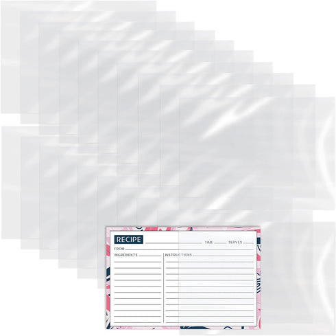 Better Kitchen Products Crystal Clear Recipe Card Covers, 4 x 6 Inch, 200 Pack...