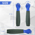 Long Waterproof Gloves, Long Chemical Gloves, Reusable, Padded Cotton Lined/Acid & Oil Resistant 28 inch XL...