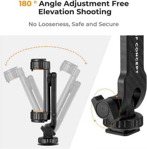 K&F Concept Phone Tripod Mount, Universal Smartphone Adapter with 2 Cold Shoe Mount, Adjustable Cellphone Holder for Horizontal and Vertical Shoot...