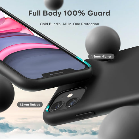 TOCOL for iPhone 11 Case, Slim Silicone Case for iPhone 11 6.1 Inch, Precise Fit, Anti-Slip, Drop Protection, Black...