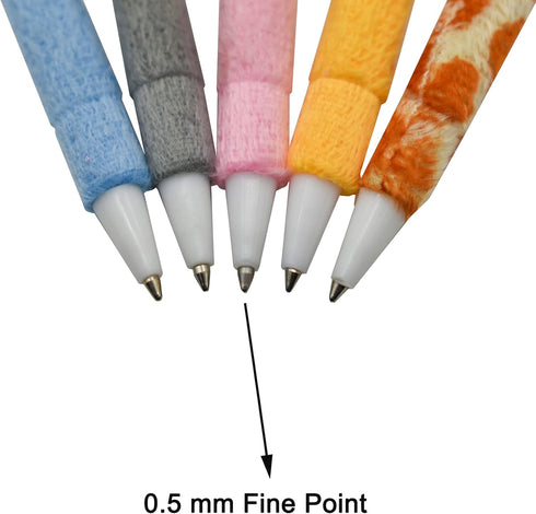 Maydahui 24PCS Plush Animal Ballpoint Pen Cute Cartoon Fluffy Pens Bear Rabbit Duck Pig Dog Frog Style Blue Ink for School Party Supply...
