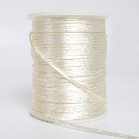 2 mm x 330 Feet Satin Nylon Cord, Silky Smooth Nylon String for Jewelry Making Bracelet Necklaces Beading Thread Rattail Macrame Kumihimo Chinese ...