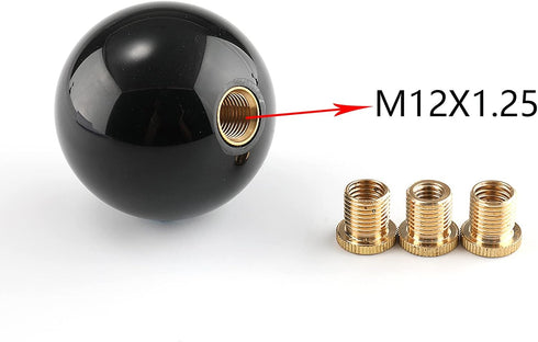 Shift Knob Black Round Ball Type Universal for Manual Automatic Vehicles with 3 Adapters (Billiard 8 Ball)...
