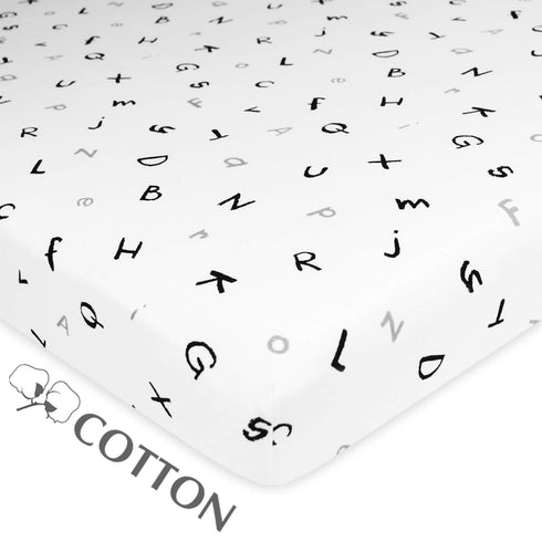 American Baby Company 100% Natural Cotton Fitted Pack and Play Sheet 39" x 27" - Soft & Breathable Pack N Play Sheet for Playpen, Playard & Mini C...
