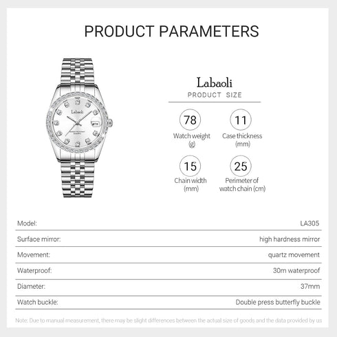 Metal Bracelet Strap Waterproof Watches for Women Quartz, Calendar Women's Watches Chronograph Women's Wrist Watches (Silver+Silver)...