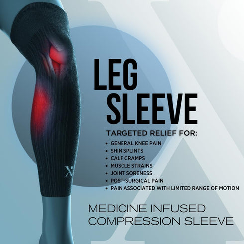 Leg Compression Sleeve for Pain Relief, Thigh, Calf and Knee Brace, Medicine-Infused Compression Sleeves for Women and Men with Arthritis, Tendoni...