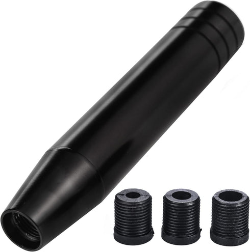Arenbel 7" Polished Aluminum Car Gear Stick Lever Shift Long Handle Weighted Shifter Knob Fit Most Manual Automatic Vehicles, Black...