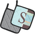 Caroline's Treasures CJ1003-SPTHD Letter S Initial Monogram - Blue Stripes Pair of Pot Holders Kitchen Heat Resistant Pot Holders Sets Oven Hot Pa...