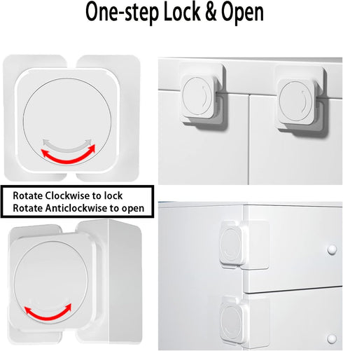 Cabinet Locks(12-Pack) for Babies, Kids and Toddlers Proofing Cabinet Child, Safety Locks Suitable for Cabinets, Drawer and Refrigerator with Easy...