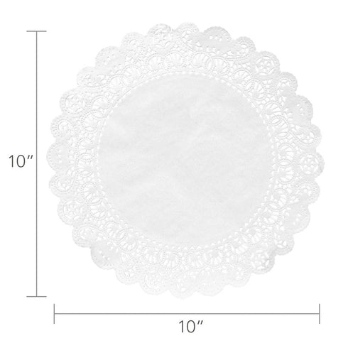 Hygloss Round Paper Doilies - 100 Pcs. 10-Inch - Decorative White Lace Doilies - Disposable and Food Grade Safe...