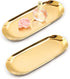 2PACK Gold Tray for Decorative, Vanity Tray for Bathroom, Kitchen Sink Tray for Countertop, Stainless Steel Jewelry Dish Trinket Tray, Perfume Rin...