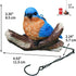 Blue Bird Figurine Garden Decor, Animal Decoration Bird Lover Gifts, Hanging Cute Bird Statue Outdoor Bird Sculpture for Christmas Tree, Patios an...
