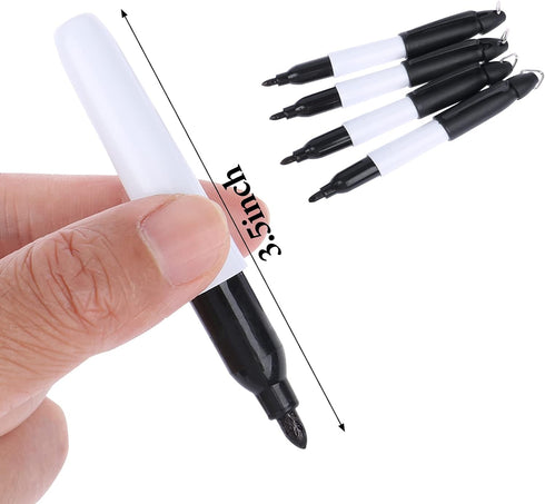 50 Pcs Mini Permanent Markers with Cap Clips Golf Ball Marker Pen Dry Erase Markers with Triangle Hook Golf Keychain Clips for Badge Black Ink Pen...