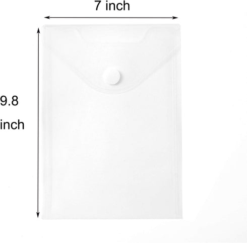 7x9 Clear Plastic Envelopes Hook Loop Closure Receipt Stickers Storage Holder 10 Pack...