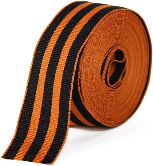 David accessories Orange Black Stripes Grosgrain Ribbon 1" Wide 5 Yard for DIY Ribbon Medal Award Handmade Hair Bow Clip Accessories and FestivalP...