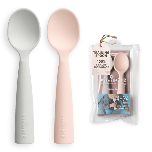 Miniware Silicone Baby Spoon for Training - BPA Free Baby Utensils - Baby Spoons Self Feeding 6 Months | 100% Food Grade Silicone - Modern & Dishw...